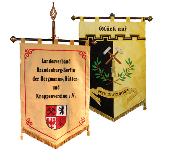Fahne des Landesverband Brandenburg - Berlin der Bergmanns-, Hütten- und Knappenvereine